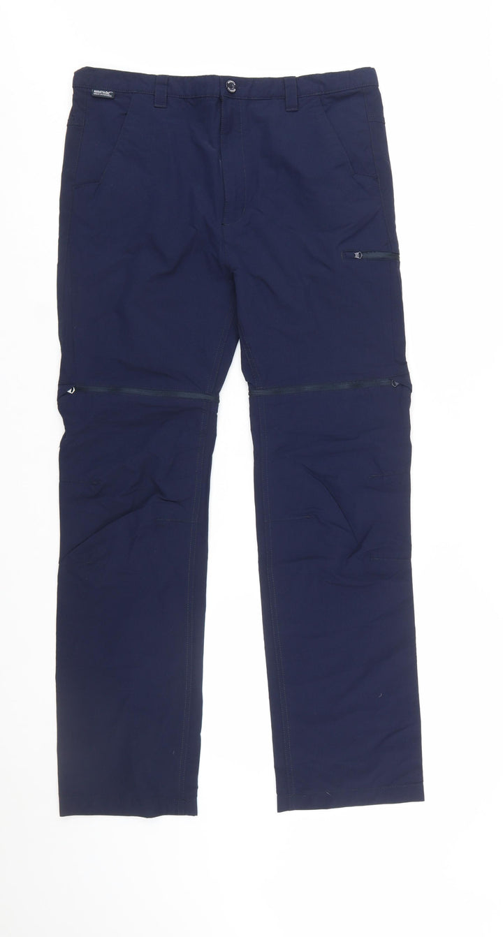 Regatta Boys Blue Convertible Cargo Trousers 15-16 Years Outdoor Hiking