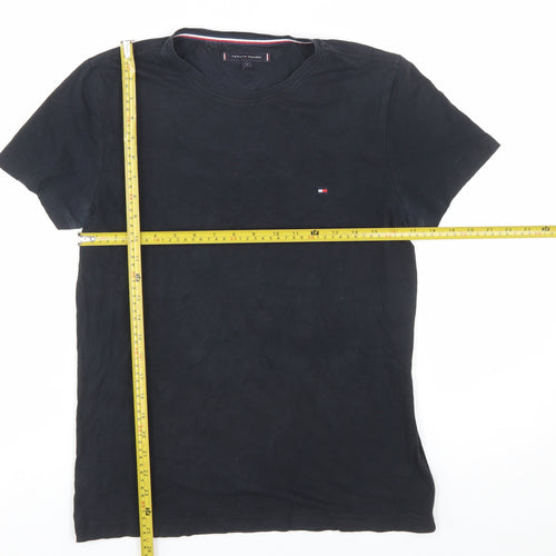 Tommy Hilfiger Men's Black Crew Neck Cotton Stretch T-Shirt M