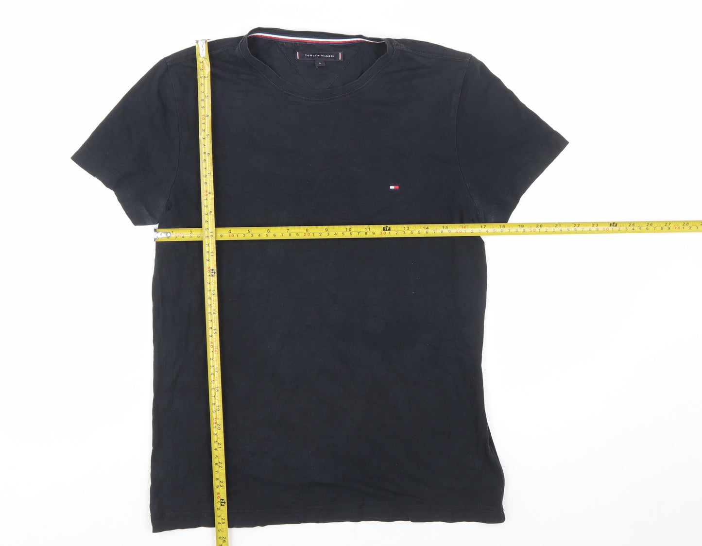 Tommy Hilfiger Men's Black Crew Neck Cotton Stretch T-Shirt M