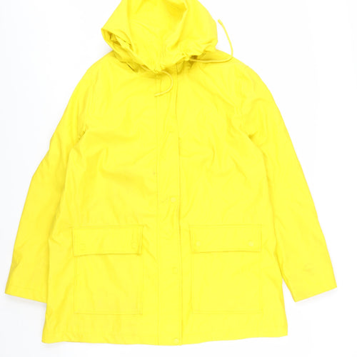 New Look Women’s Yellow Waterproof Hooded Rain Coat Jacket Size 16