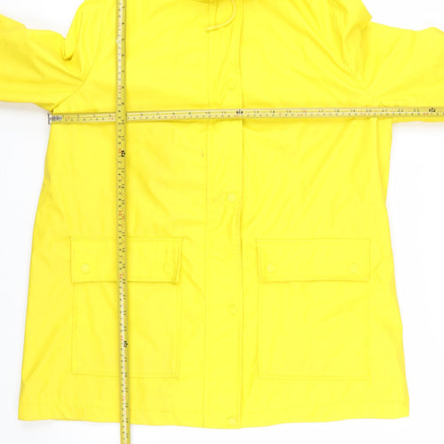 New Look Women’s Yellow Waterproof Hooded Rain Coat Jacket Size 16