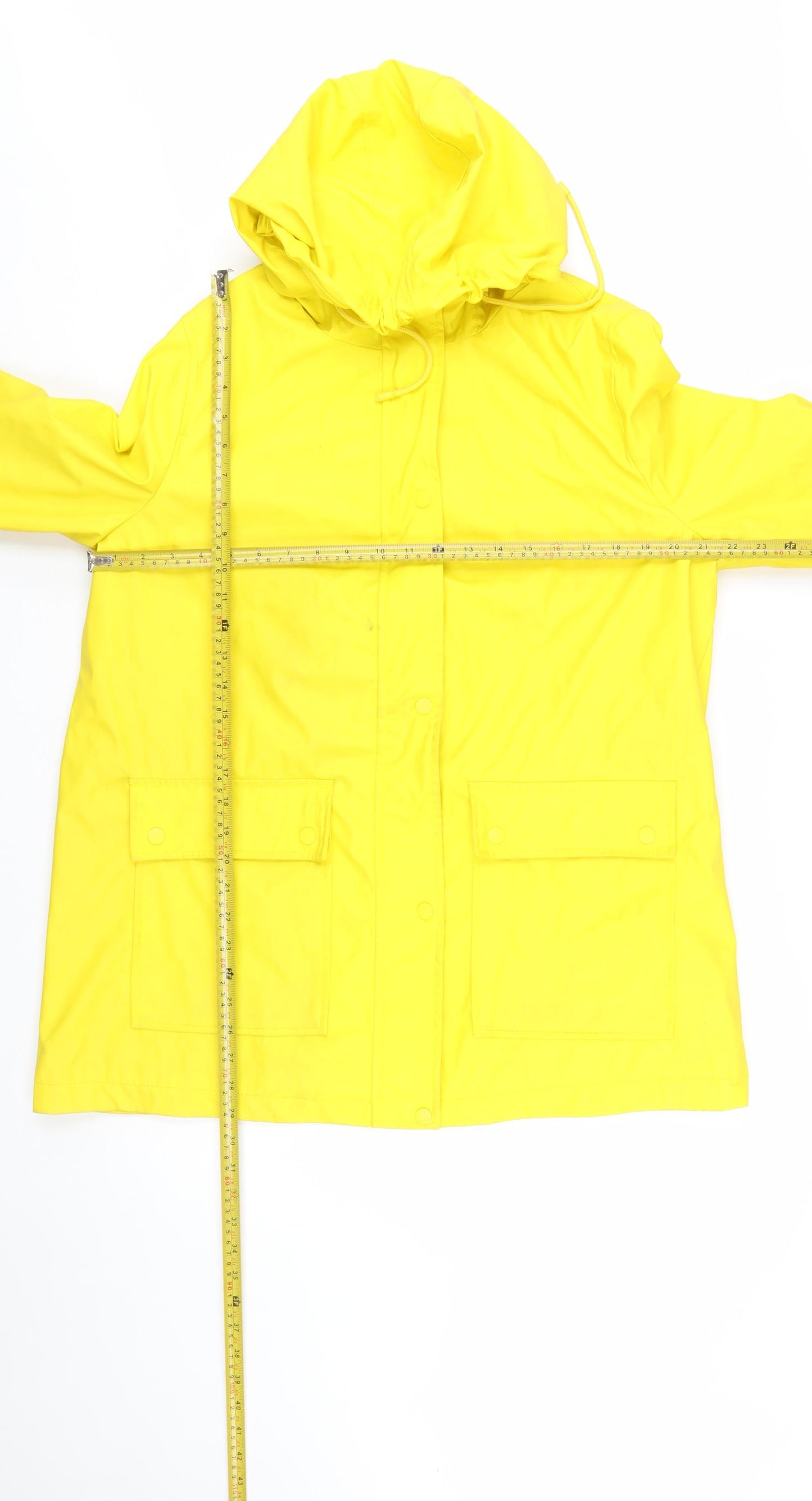 New Look Women’s Yellow Waterproof Hooded Rain Coat Jacket Size 16