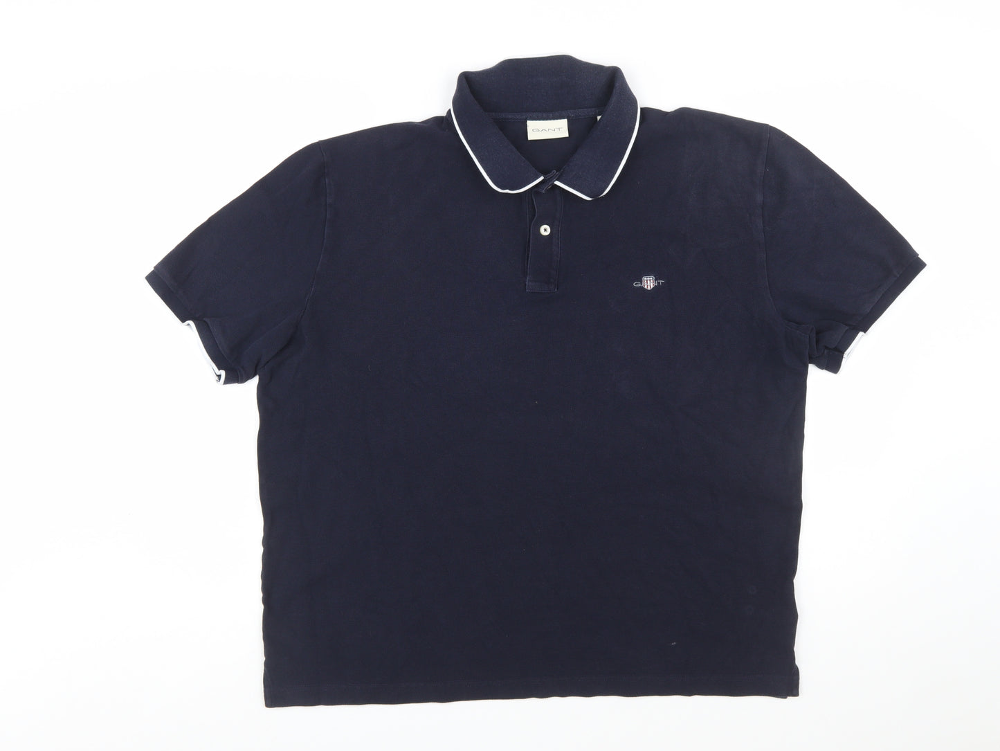 GANT Men's Blue 2XL Classic Cotton Short Sleeve Polo Shirt