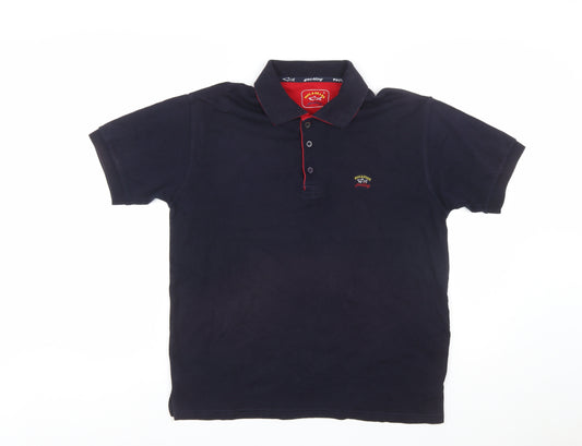 Paul & Shark Men's Blue Regular Fit Cotton Polo Shirt Size L