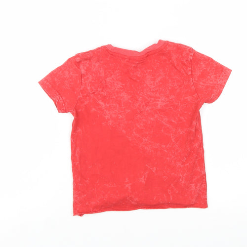 Daisy Street Women's Red Crew Neck Short Sleeve T-Shirt Size 6