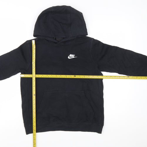 Nike Boys Black Pullover Hoodie Size L 147-158cm Cotton Blend Standard Fit