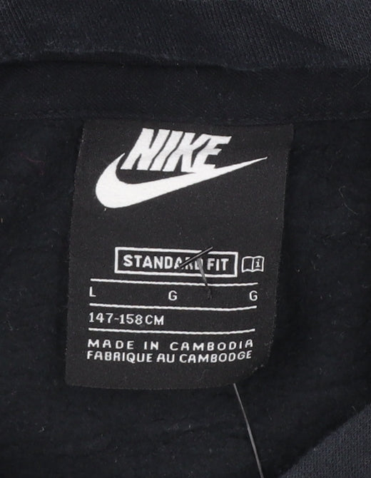 Nike Boys Black Pullover Hoodie Size L 147-158cm Cotton Blend Standard Fit