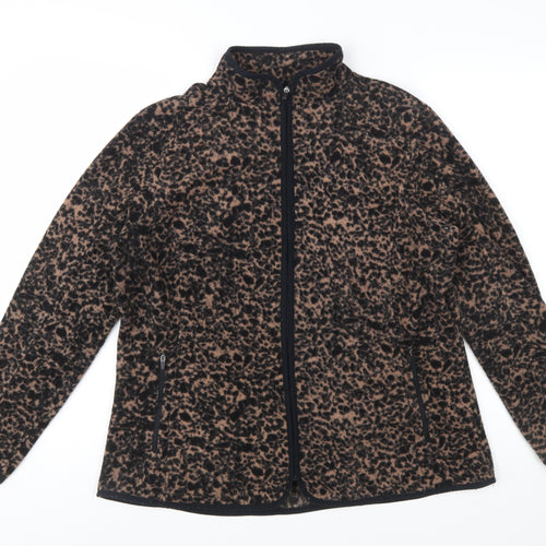 Dunnes Stores Women’s Brown Animal Print Fleece Zip Jacket XL