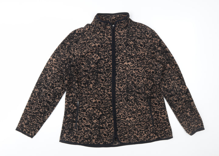 Dunnes Stores Women’s Brown Animal Print Fleece Zip Jacket XL