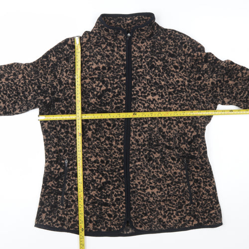 Dunnes Stores Women’s Brown Animal Print Fleece Zip Jacket XL