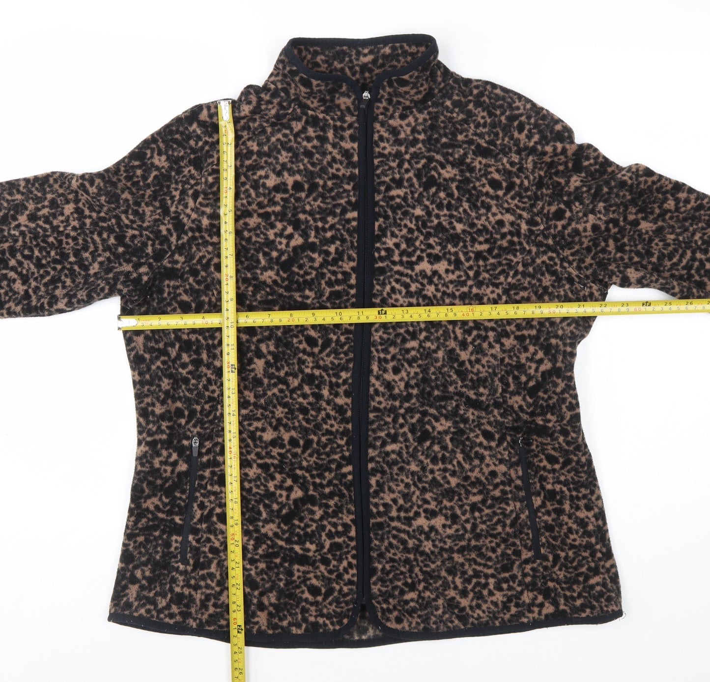 Dunnes Stores Women’s Brown Animal Print Fleece Zip Jacket XL