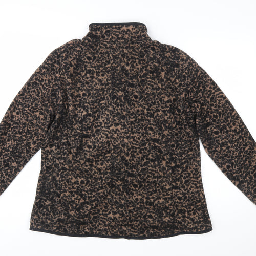 Dunnes Stores Women’s Brown Animal Print Fleece Zip Jacket XL