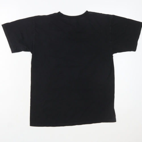 HUF Women Black Racing Graphic Cotton T-Shirt Size S