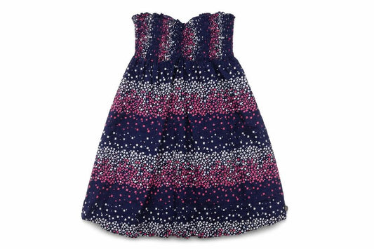Front view of SoulCal Deluxe Women's Blue Floral Strapless Cotton Camisole Top, size 8