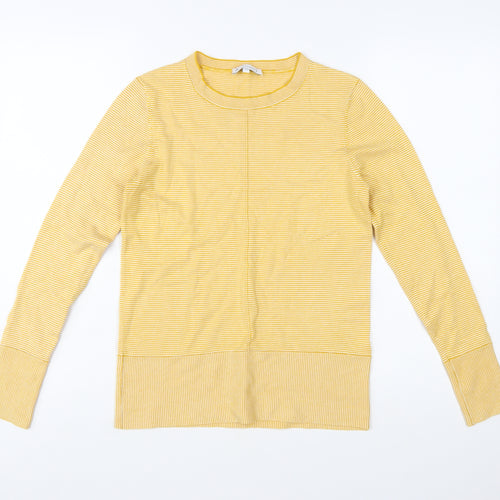 Warehouse Women’s Yellow Striped Crew Neck Long Sleeve Pullover Jumper Size 10