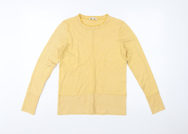 Warehouse Women’s Yellow Striped Crew Neck Long Sleeve Pullover Jumper Size 10
