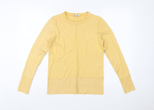 Warehouse Women’s Yellow Striped Crew Neck Long Sleeve Pullover Jumper Size 10