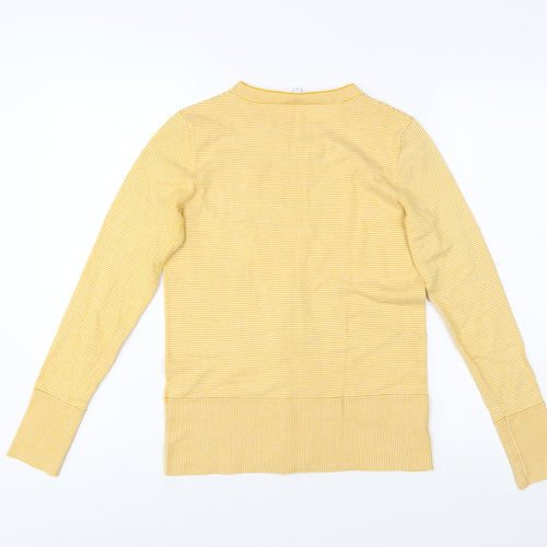 Warehouse Women’s Yellow Striped Crew Neck Long Sleeve Pullover Jumper Size 10