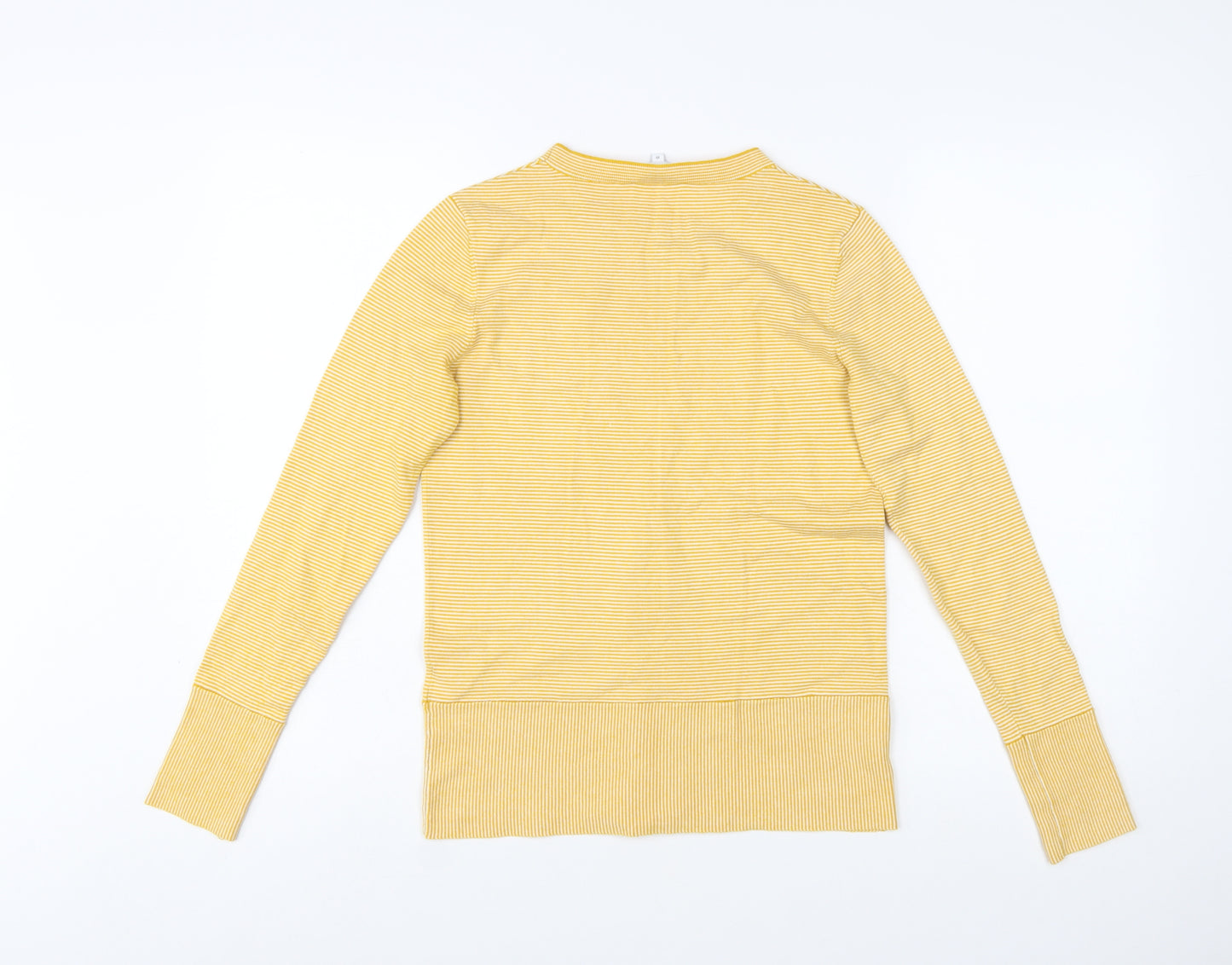 Warehouse Women’s Yellow Striped Crew Neck Long Sleeve Pullover Jumper Size 10