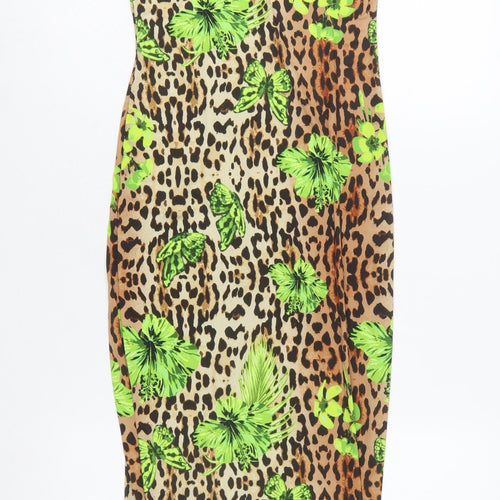 Missguided Women's Multicoloured Animal Print Bodycon Dress Size 8