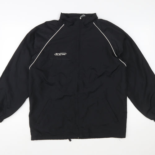 CCM Mens Black L Windbreaker Jacket Polyester Sportswear