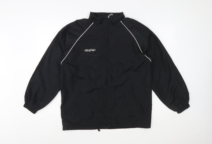 CCM Mens Black L Windbreaker Jacket Polyester Sportswear