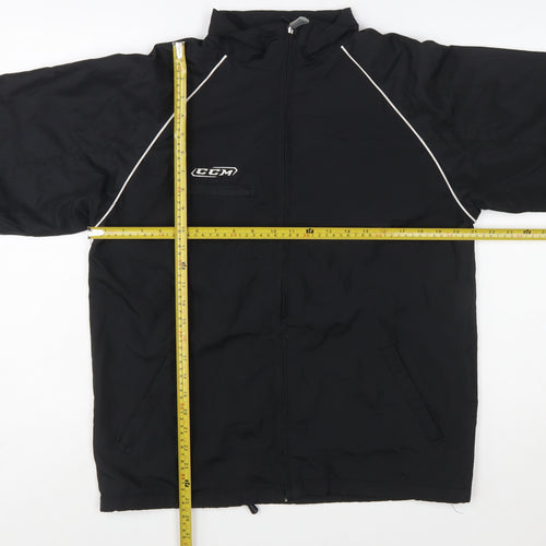 CCM Mens Black L Windbreaker Jacket Polyester Sportswear