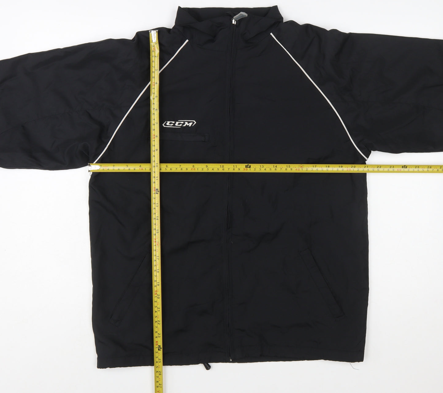 CCM Mens Black L Windbreaker Jacket Polyester Sportswear