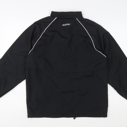 CCM Mens Black L Windbreaker Jacket Polyester Sportswear