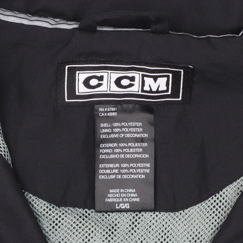 CCM Mens Black L Windbreaker Jacket Polyester Sportswear