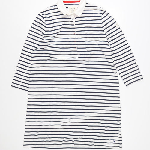 Joules Women’s Multicoloured Size 16 Striped Collared Shirt Dress