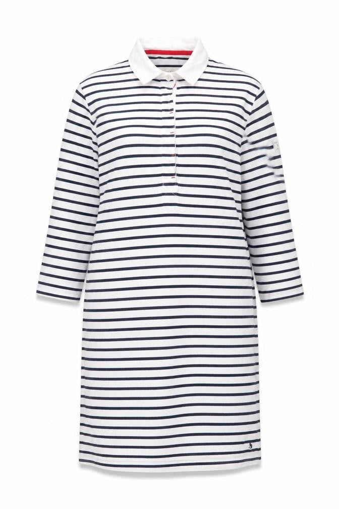 Joules Women’s Multicoloured Size 16 Striped Collared Shirt Dress