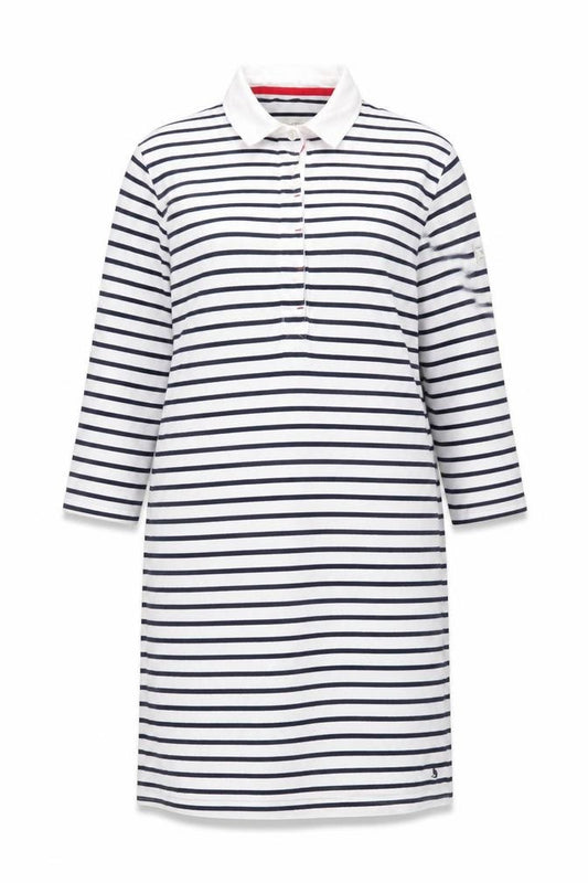 Front view of Joules Women’s Multicoloured, size UK 16, Striped Collared Shirt Dress