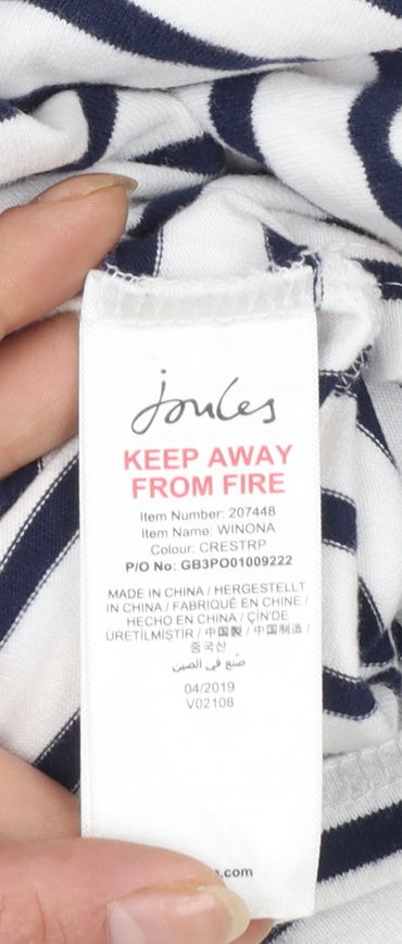 Joules Women’s Multicoloured Size 16 Striped Collared Shirt Dress