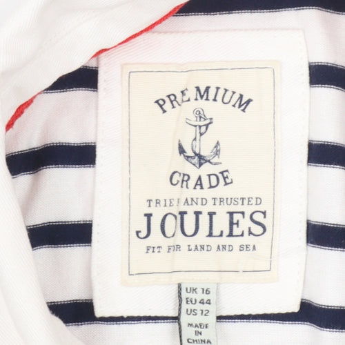 Joules Women’s Multicoloured Size 16 Striped Collared Shirt Dress