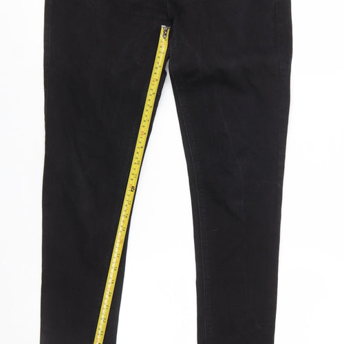 Moto Women's Black Skinny Jeans Tall W32 L36 Stretch Denim