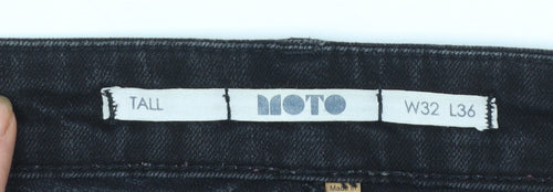 Moto Women's Black Skinny Jeans Tall W32 L36 Stretch Denim