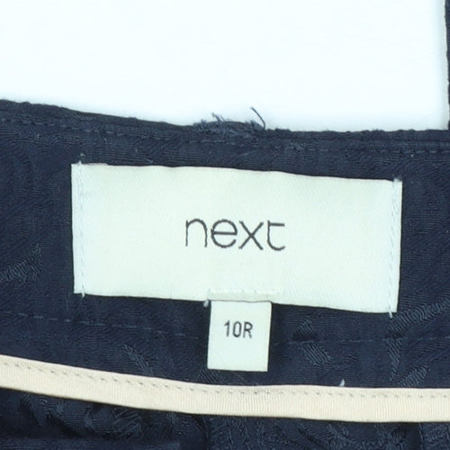 Next Women Blue Floral Jacquard Cropped Slim Trousers Size 10