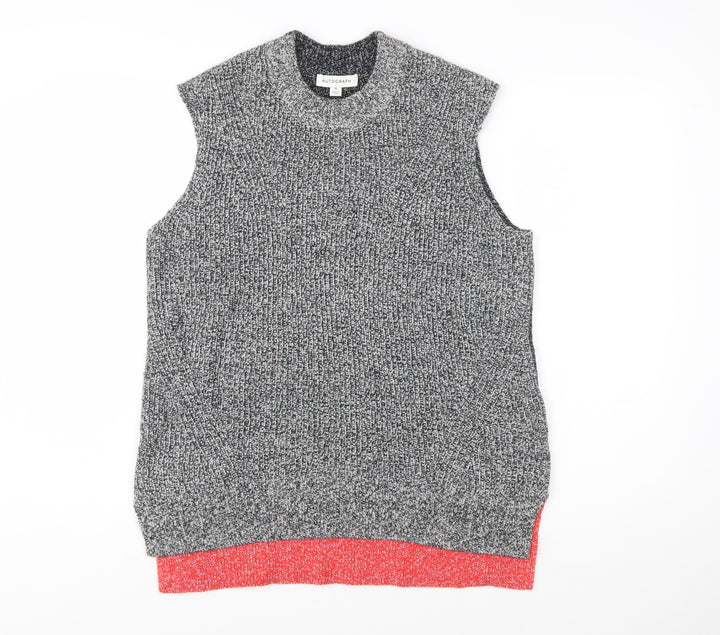 Marks and Spencer Women's Grey Knit Sleeveless Vest Jumper M
