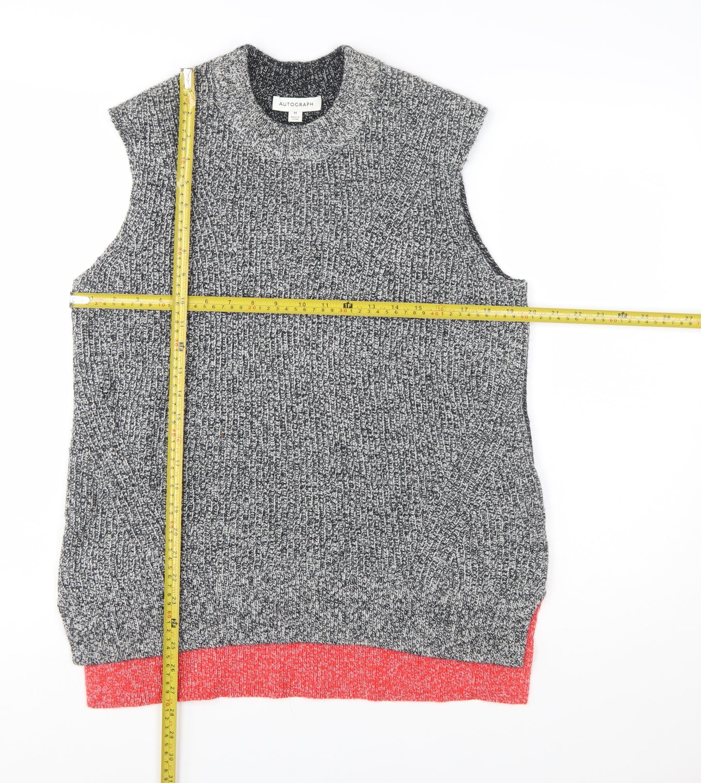 Marks and Spencer Women's Grey Knit Sleeveless Vest Jumper M
