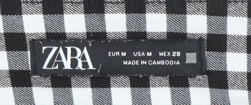 Zara Women Black Check Slim Fit Stretch Leggings Size M