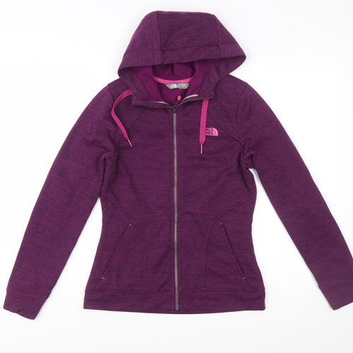 The North Face Womens Purple Full Zip Hoodie Size S Fleece Lined Outdoor