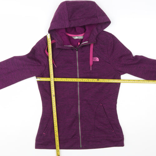 The North Face Womens Purple Full Zip Hoodie Size S Fleece Lined Outdoor