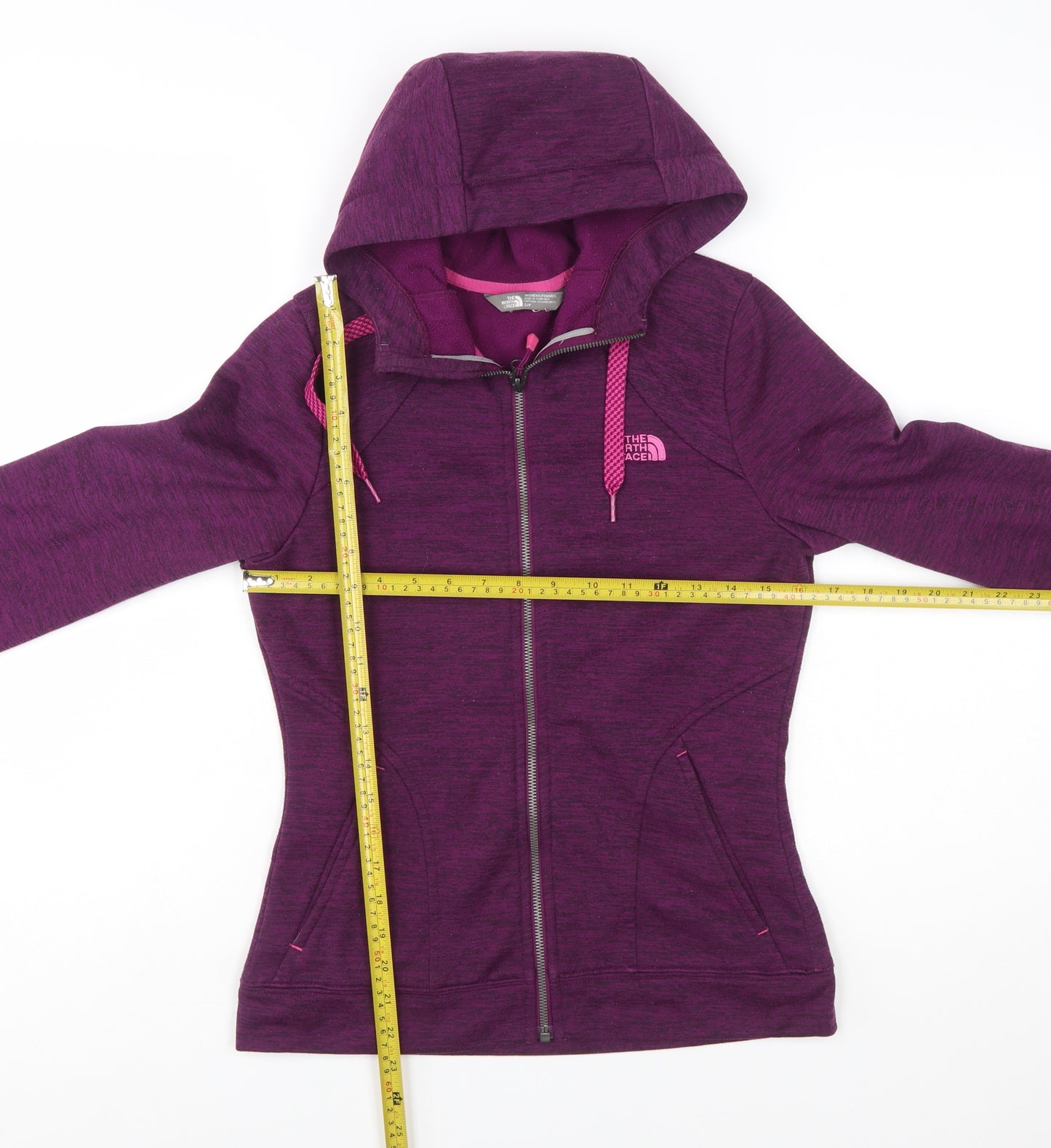 The North Face Womens Purple Full Zip Hoodie Size S Fleece Lined Outdoor