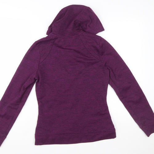 The North Face Womens Purple Full Zip Hoodie Size S Fleece Lined Outdoor