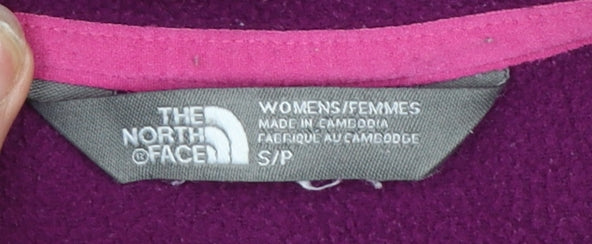 The North Face Womens Purple Full Zip Hoodie Size S Fleece Lined Outdoor