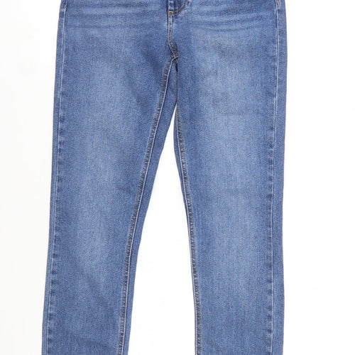 Warehouse Women's Blue Straight Regular Fit Mid Rise Jeans UK 10