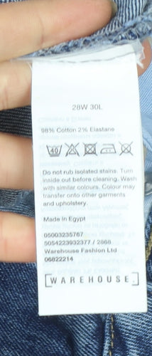 Warehouse Women's Blue Straight Regular Fit Mid Rise Jeans UK 10