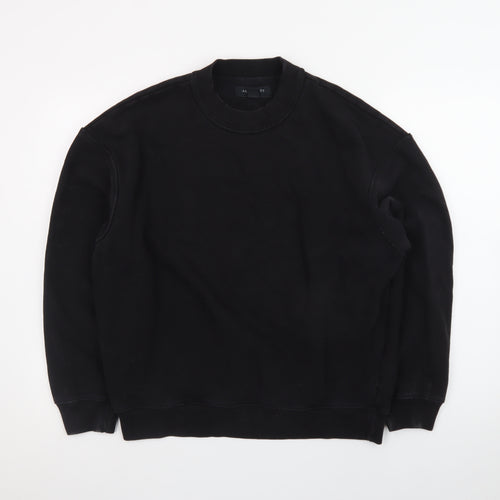 AllSaints Men's Black XS Pullover Crew Neck Sweatshirt