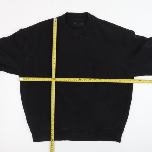 AllSaints Men's Black XS Pullover Crew Neck Sweatshirt